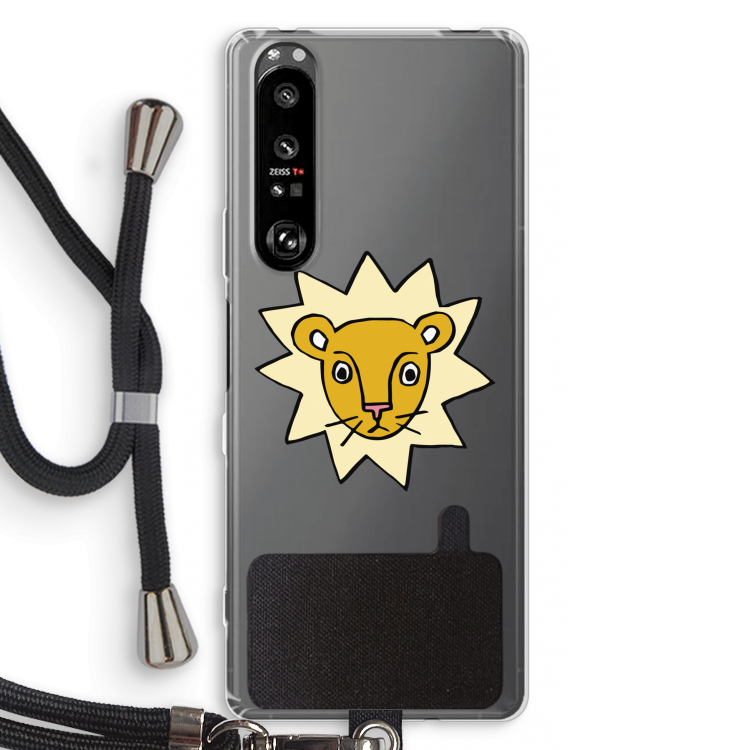 Kleine leeuw: Sony Xperia 1 III Transparant Hoesje met koord
