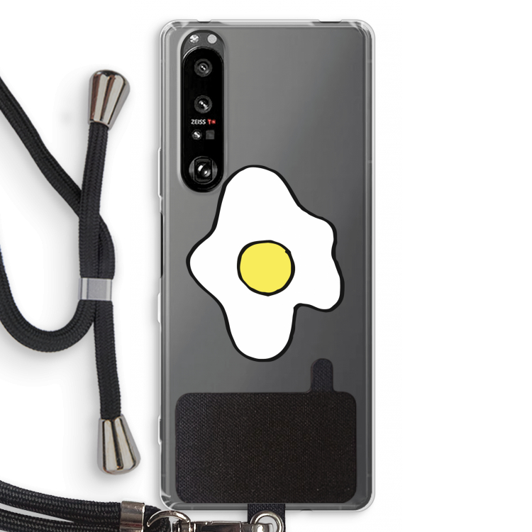 Spiegelei: Sony Xperia 1 III Transparant Hoesje met koord