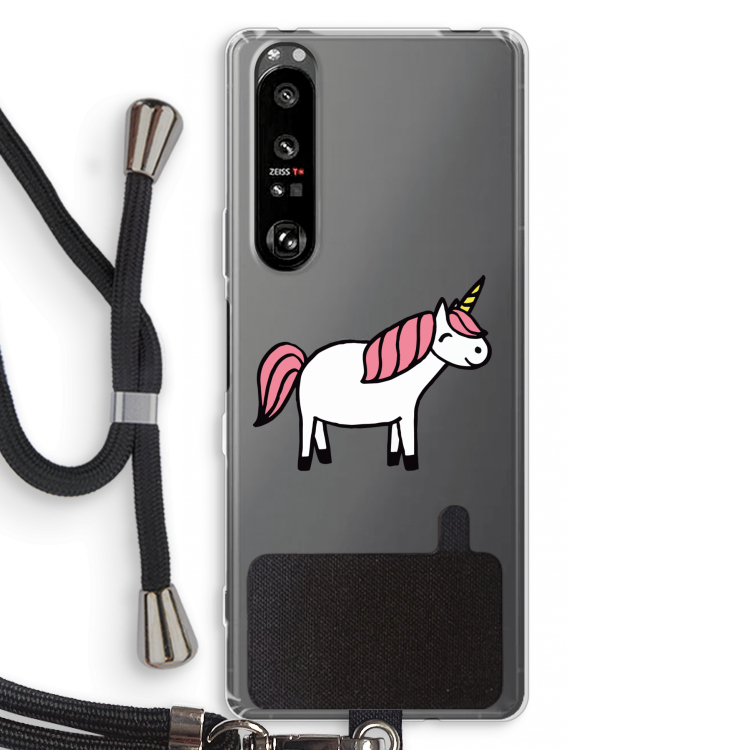 Eenhoorn: Sony Xperia 1 III Transparant Hoesje met koord