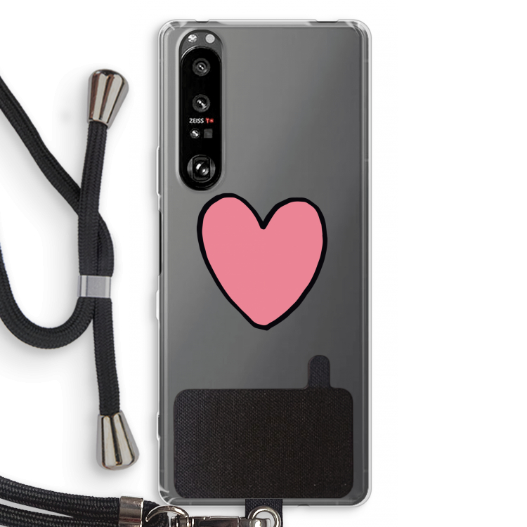 Hartje: Sony Xperia 1 III Transparant Hoesje met koord
