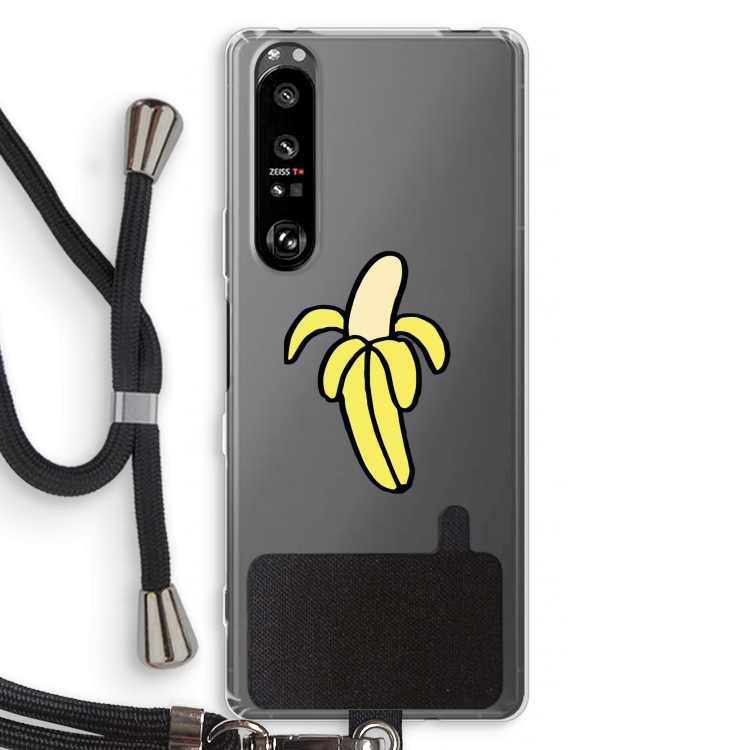 Banana: Sony Xperia 1 III Transparant Hoesje met koord