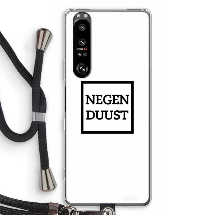 Negenduust vierkant: Sony Xperia 1 III Transparant Hoesje met koord