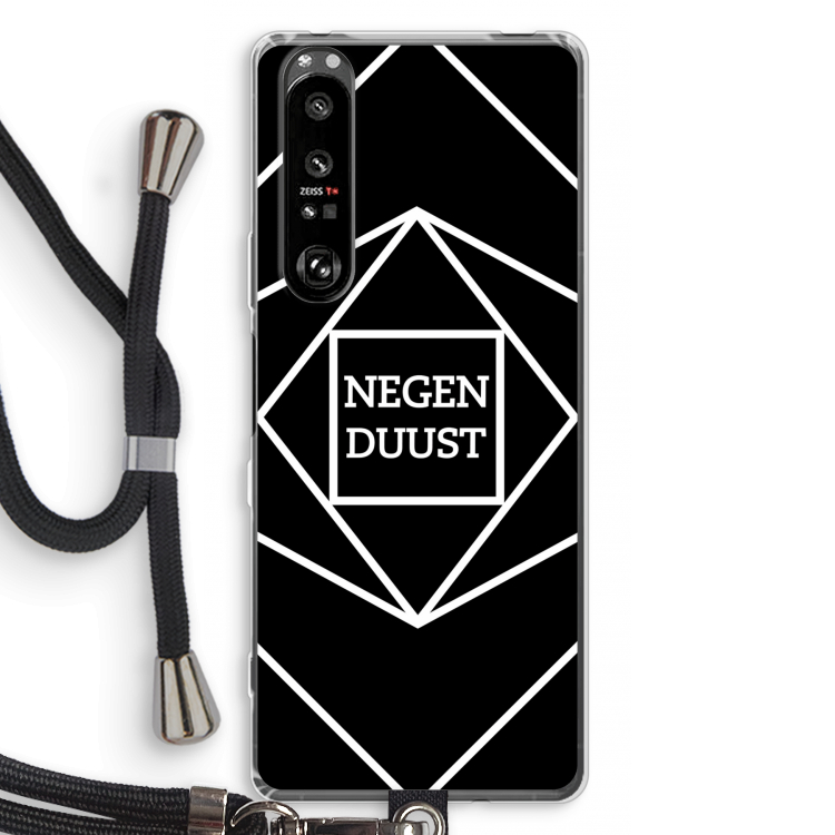 Negenduust geometrisch: Sony Xperia 1 III Transparant Hoesje met koord
