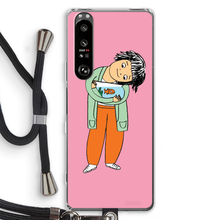 Visknuffel: Sony Xperia 1 III Transparant Hoesje met koord