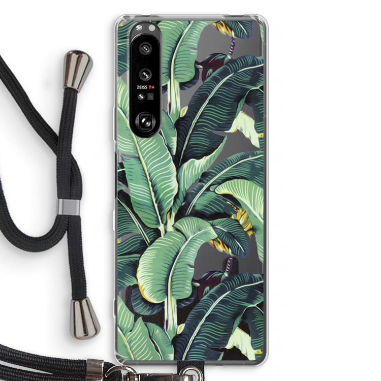 Bananenbladeren: Sony Xperia 1 III Transparant Hoesje met koord