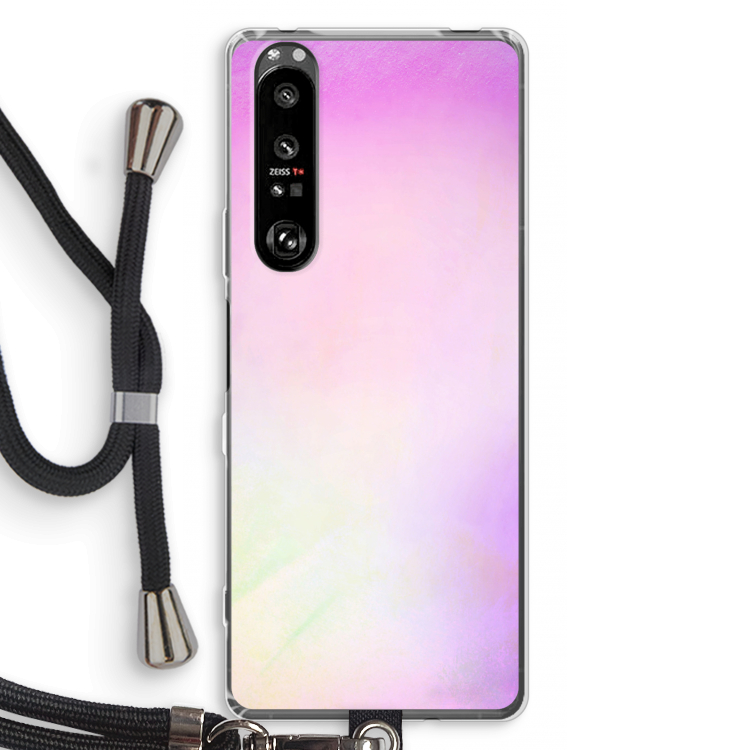 Flow mist pastel: Sony Xperia 1 III Transparant Hoesje met koord
