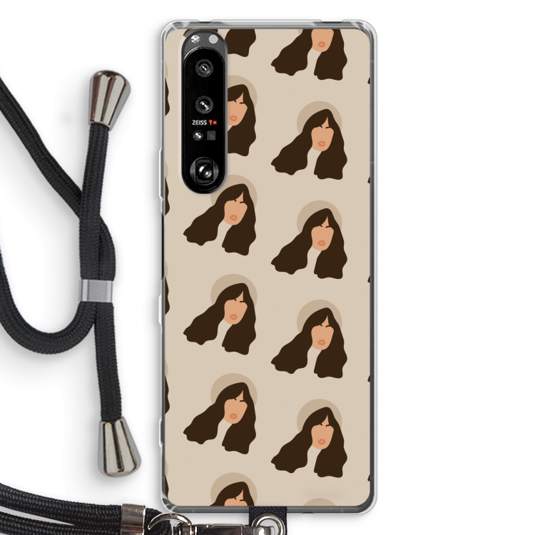 Bonjour mon amour: Sony Xperia 1 III Transparant Hoesje met koord
