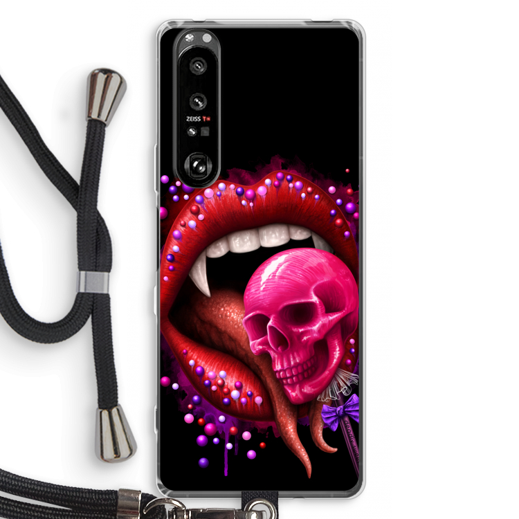 Dodelijk zoet: Sony Xperia 1 III Transparant Hoesje met koord