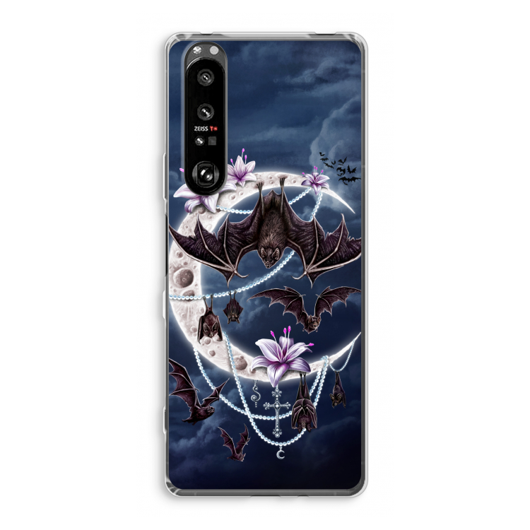 Vleermuizen Maan: Sony Xperia 1 III Transparant Hoesje