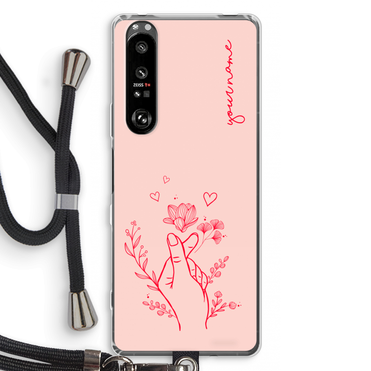 Giving Flowers: Sony Xperia 1 III Transparant Hoesje met koord