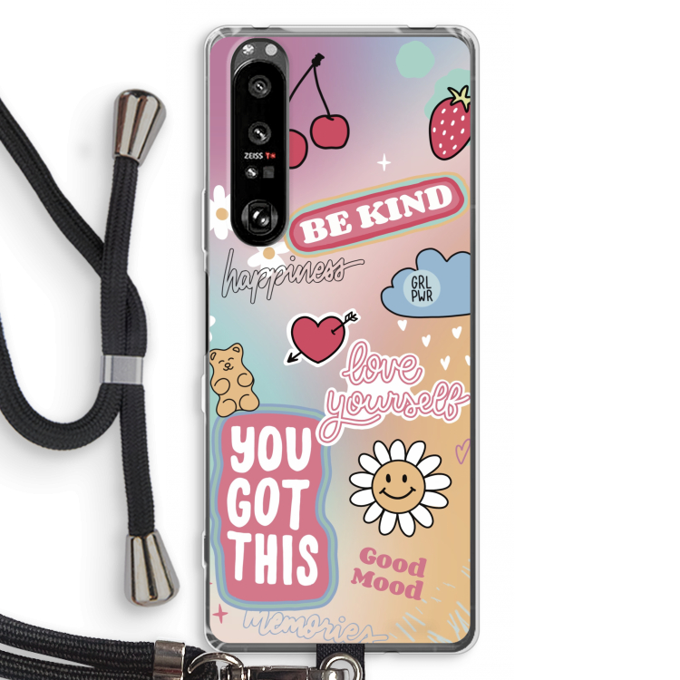 Positivity: Sony Xperia 1 III Transparant Hoesje met koord