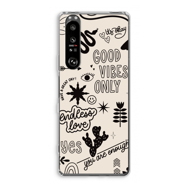 Good vibes: Sony Xperia 1 III Transparant Hoesje