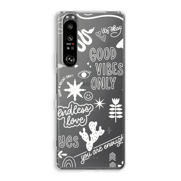 Good vibes: Sony Xperia 1 III Transparant Hoesje