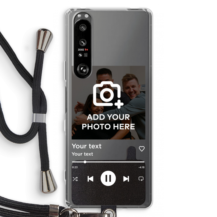 Music Player: Sony Xperia 1 III Transparant Hoesje met koord