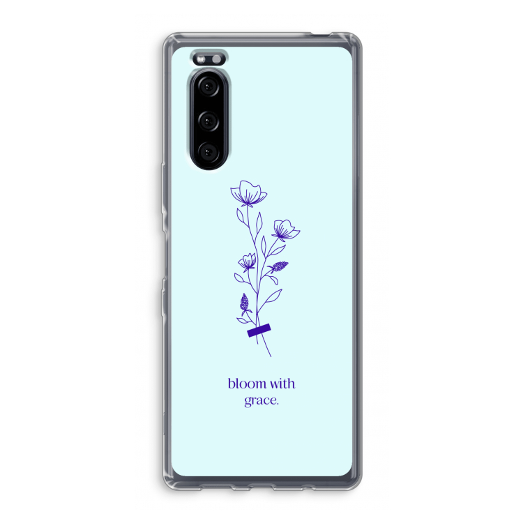 Bloom with grace: Sony Xperia 5 Transparant Hoesje