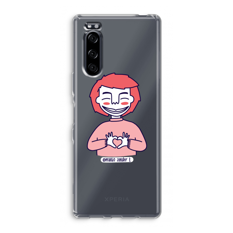 Hartje: Sony Xperia 5 Transparant Hoesje