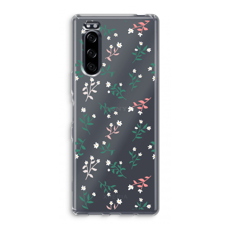 Small white flowers: Sony Xperia 5 Transparant Hoesje