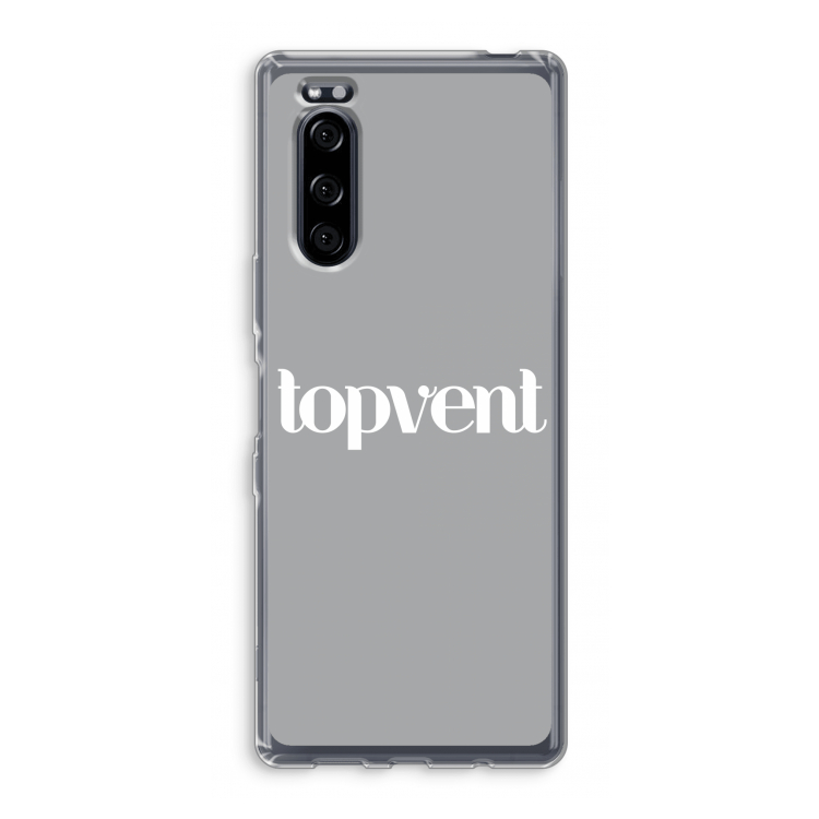 Topvent Grijs Wit: Sony Xperia 5 Transparant Hoesje