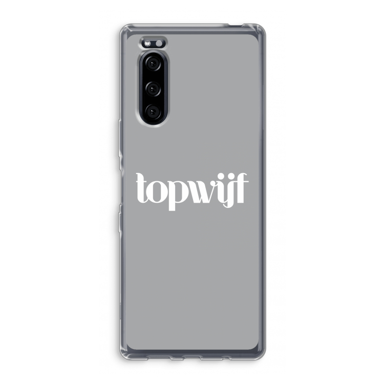 Topwijf Grijs Wit: Sony Xperia 5 Transparant Hoesje