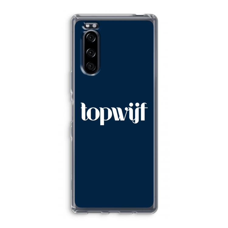 Topwijf Navy: Sony Xperia 5 Transparant Hoesje