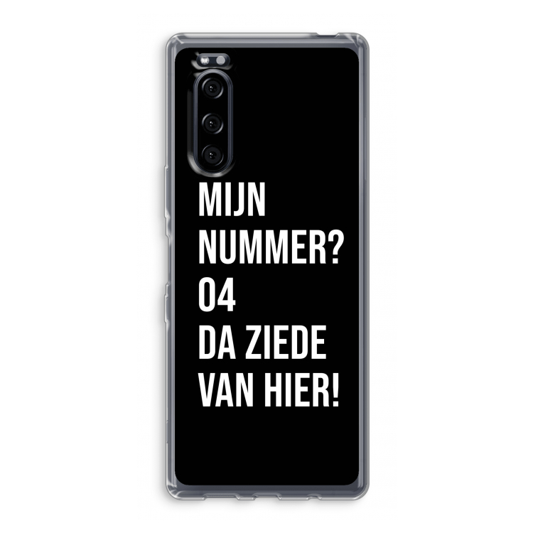 Da ziede van hier - Zwart: Sony Xperia 5 Transparant Hoesje
