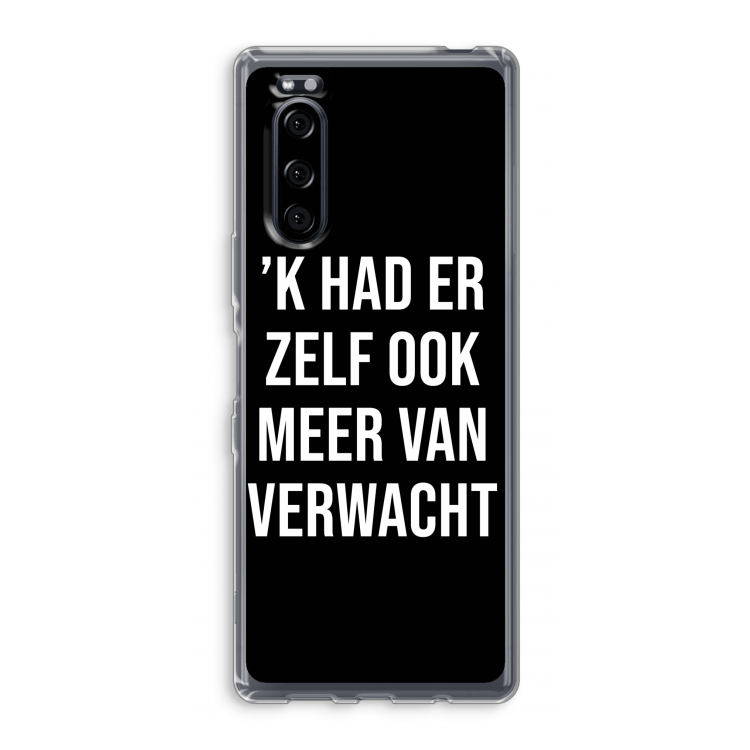 Meer verwacht - Zwart: Sony Xperia 5 Transparant Hoesje