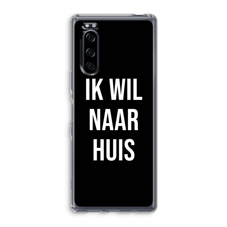 Ik wil naar huis - Zwart: Sony Xperia 5 Transparant Hoesje