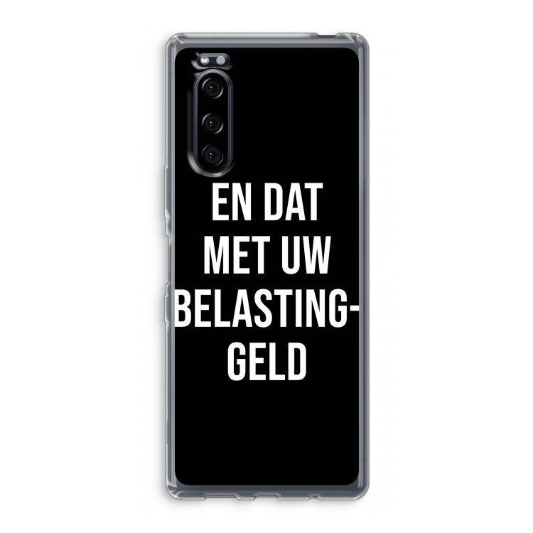 Belastinggeld - Zwart: Sony Xperia 5 Transparant Hoesje