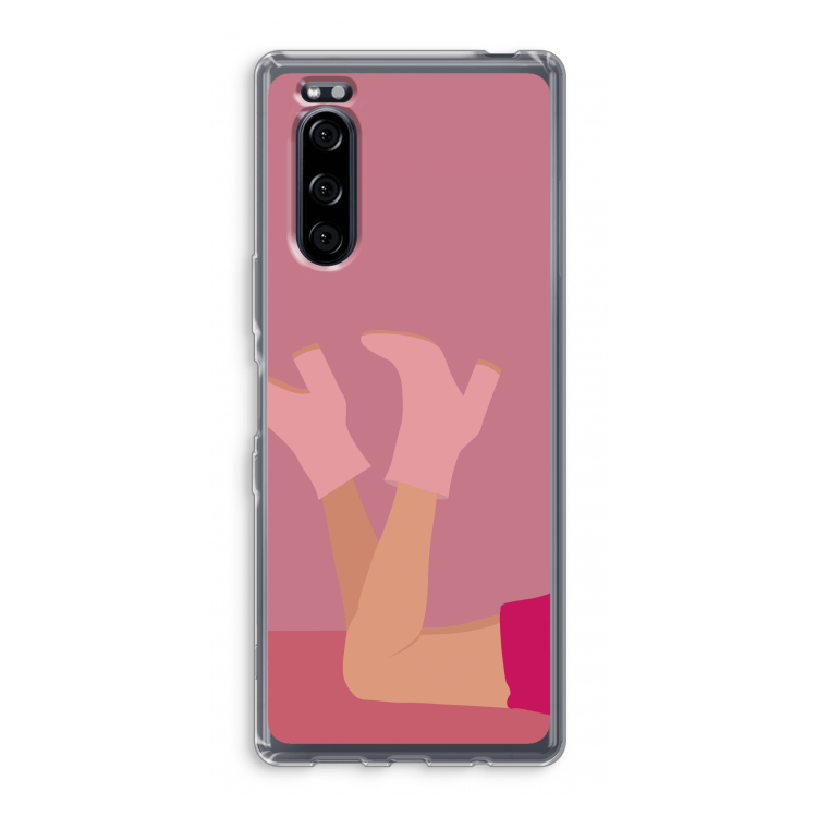 Pink boots: Sony Xperia 5 Transparant Hoesje