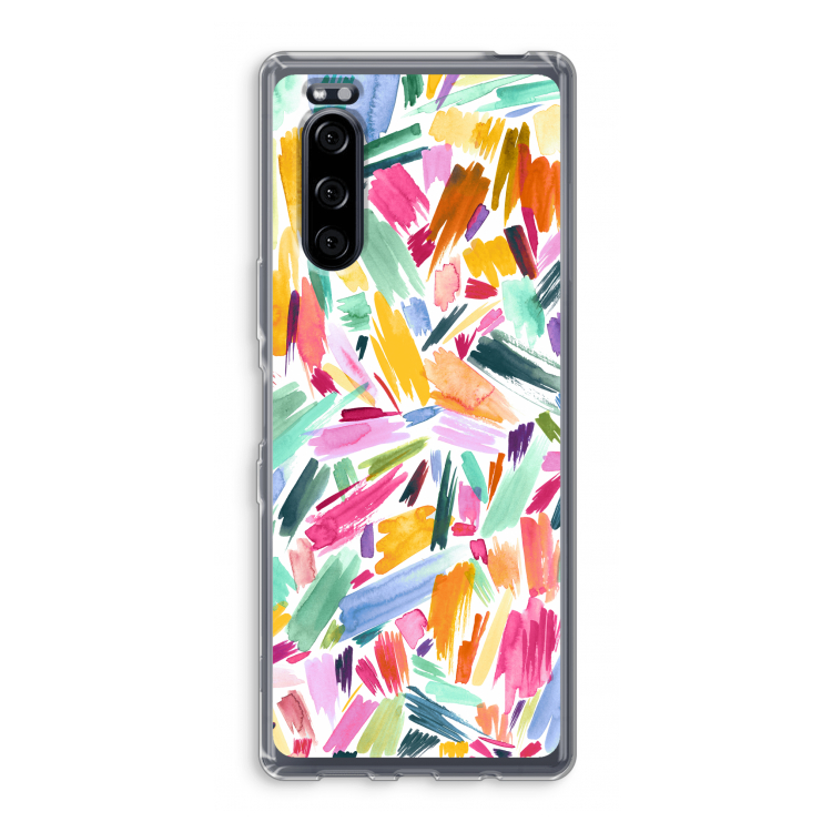 Watercolor Brushstrokes: Sony Xperia 5 Transparant Hoesje