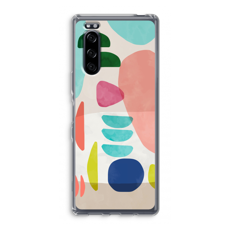 Bold Rounded Shapes: Sony Xperia 5 Transparant Hoesje