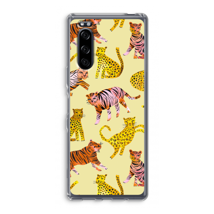 Cute Tigers and Leopards: Sony Xperia 5 Transparant Hoesje