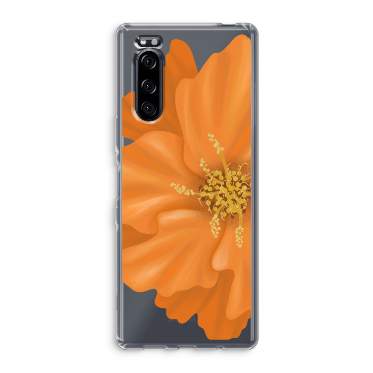 Orange Ellila flower: Sony Xperia 5 Transparant Hoesje