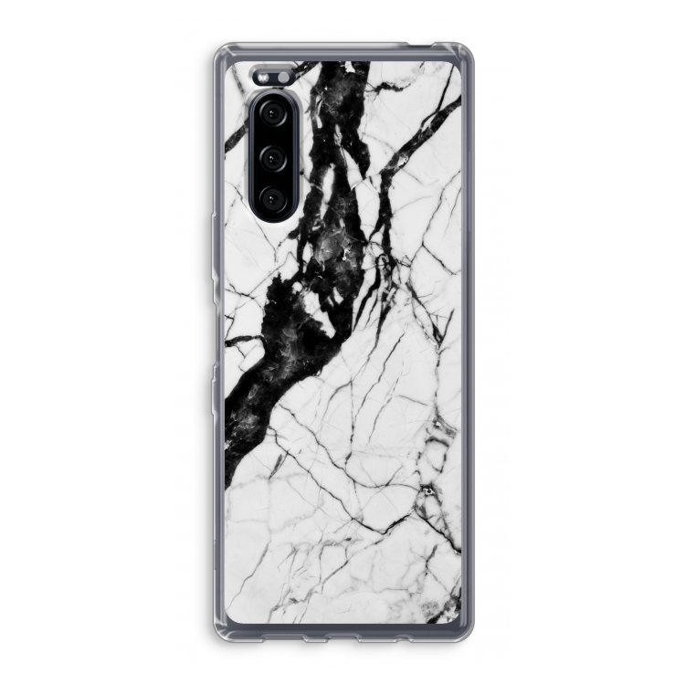 Witte marmer 2: Sony Xperia 5 Transparant Hoesje