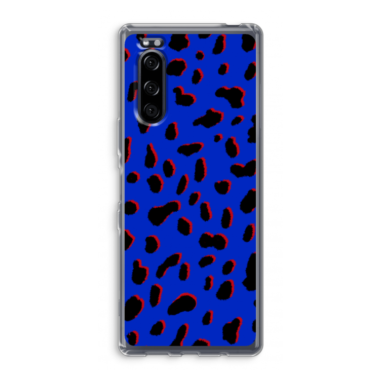 Blue Leopard: Sony Xperia 5 Transparant Hoesje