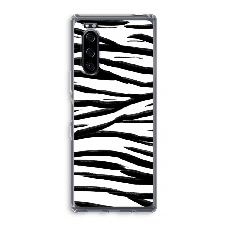 Zebra pattern: Sony Xperia 5 Transparant Hoesje
