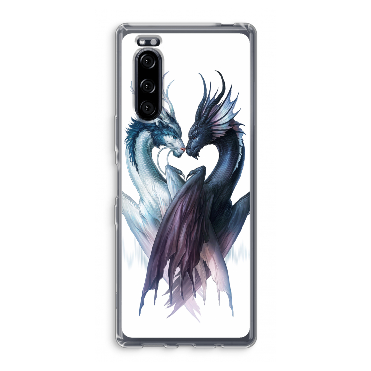 Yin Yang Dragons: Sony Xperia 5 Transparant Hoesje