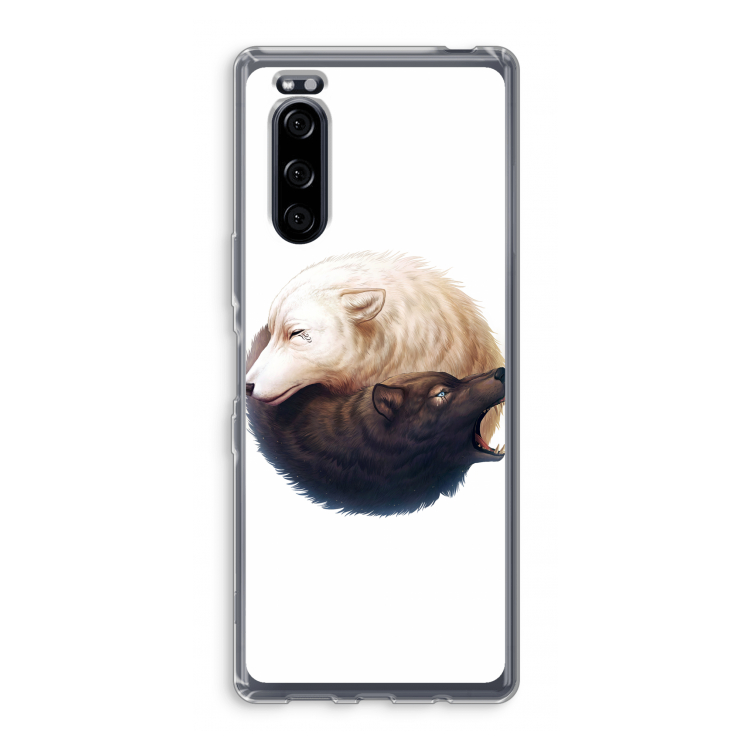 Yin Yang Wolves: Sony Xperia 5 Transparant Hoesje