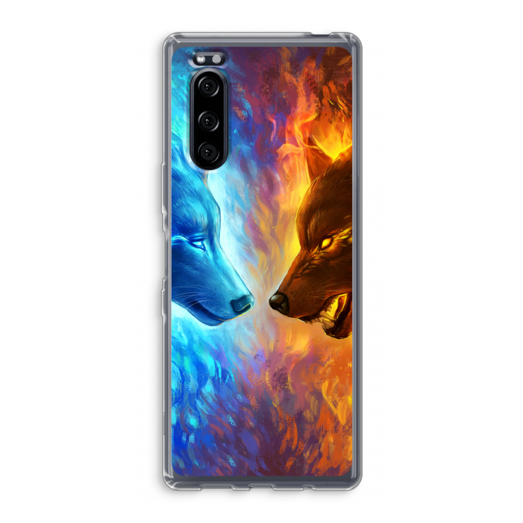 Fire & Ice: Sony Xperia 5 Transparant Hoesje