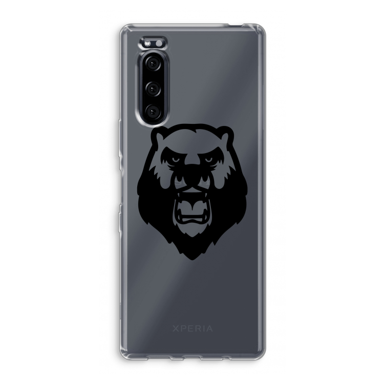 Angry Bear (black): Sony Xperia 5 Transparant Hoesje