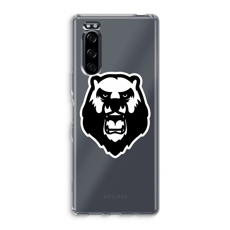 Angry Bear (white): Sony Xperia 5 Transparant Hoesje
