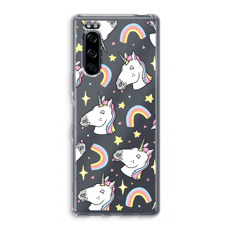 Rainbow Unicorn: Sony Xperia 5 Transparant Hoesje