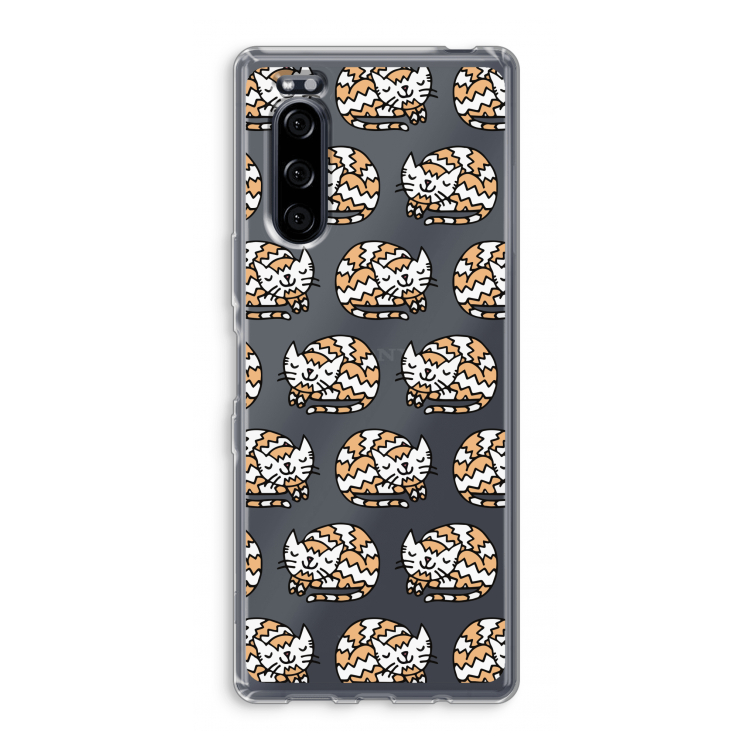 Slapende poes: Sony Xperia 5 Transparant Hoesje