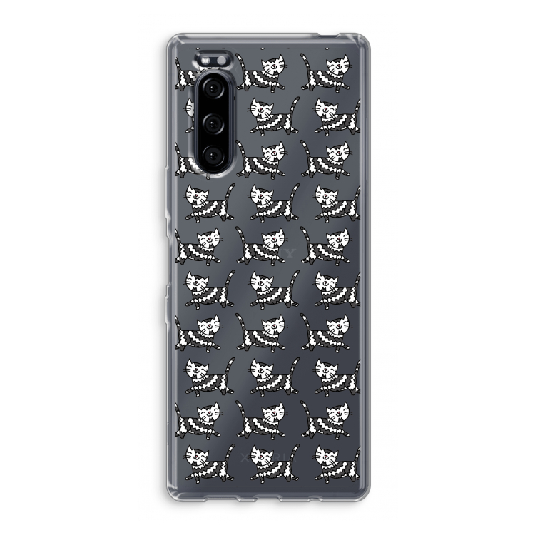 Zwarte poes: Sony Xperia 5 Transparant Hoesje