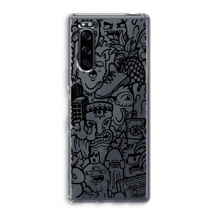 Vexx Black Mixtape: Sony Xperia 5 Transparant Hoesje