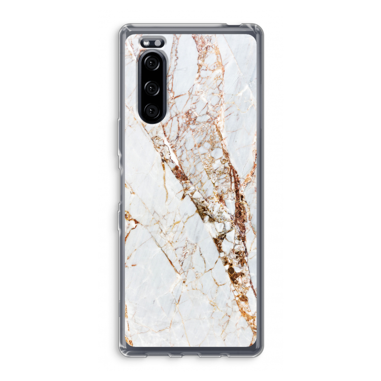 Goud marmer: Sony Xperia 5 Transparant Hoesje