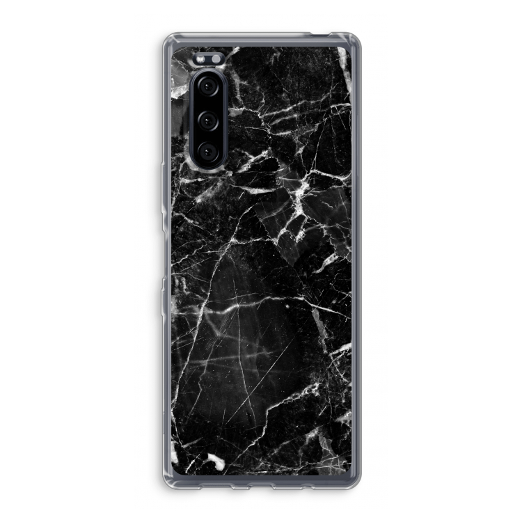 Zwart Marmer 2: Sony Xperia 5 Transparant Hoesje