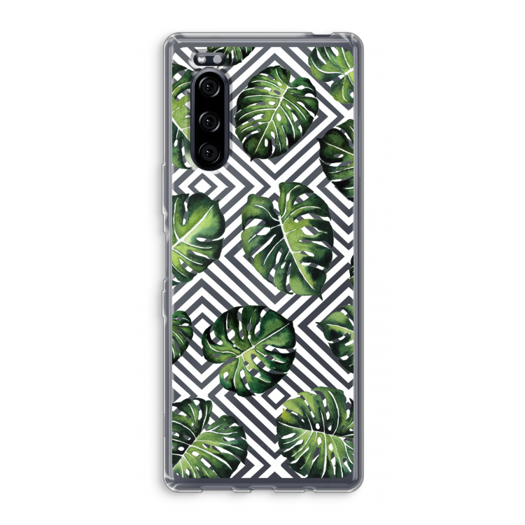Geometrische jungle: Sony Xperia 5 Transparant Hoesje