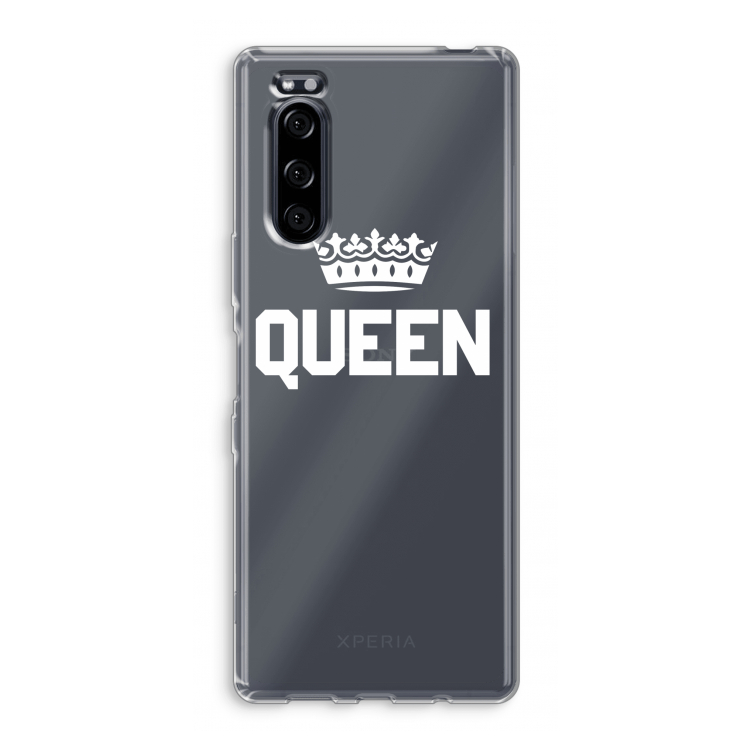 Queen zwart: Sony Xperia 5 Transparant Hoesje