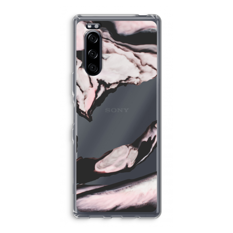 Roze stroom: Sony Xperia 5 Transparant Hoesje